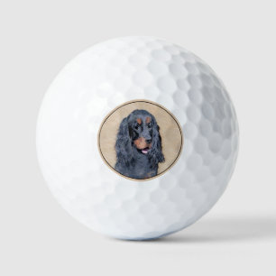 Balles De Golf Gordon Setter Peinture - Joli art original chien