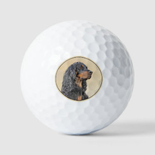 Balles De Golf Gordon Setter Peinture - Joli art original chien
