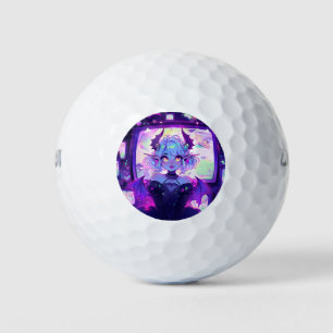 Balles De Golf Gothique Cyberpunk Demon Imaginaire Anime Girl