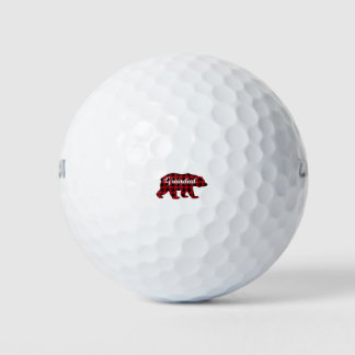 Balles De Golf Grand Ours Buffalo Rouge Plaid Famille Corresponda
