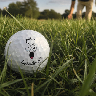 Balles De Golf Graphique amusant criant 'Je suis ici' avec un nom