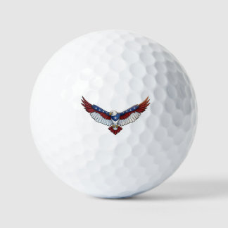 Balles De Golf Graphisme aigle patriotique qui s'envole – Rouge B