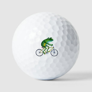 Balles De Golf Grenouille Sur Vélo