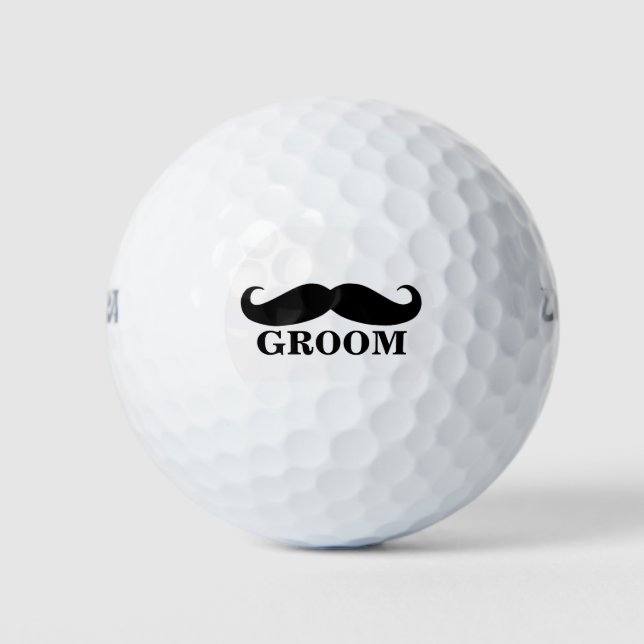Balles De Golf Groom Mustache Faveurs de mariage personnalisé (Devant)