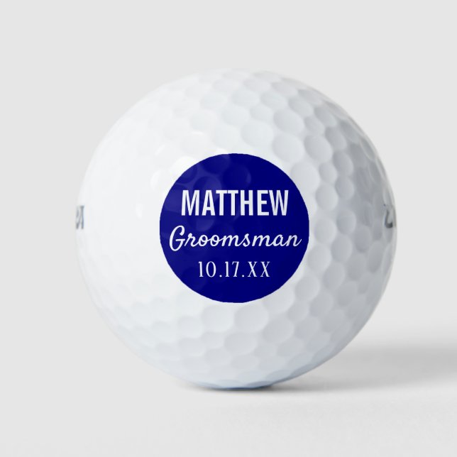 Balles De Golf Groomsmen Typographie moderne Mariage Faveur (Devant)