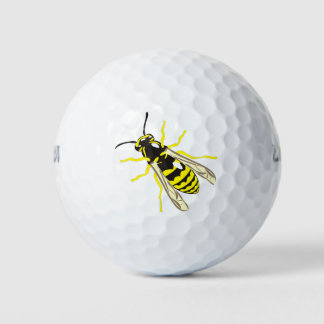 Balles De Golf guêpe à rayures noir et jaune