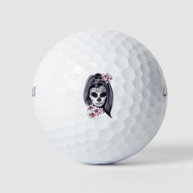 Balles De Golf Halloween Fille Fête des Morts (Devant)