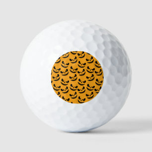 Balles De Golf Halloween : visages effrayants, style vintage.