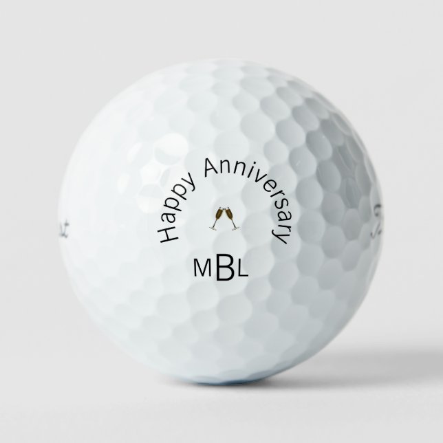 Balles De Golf Happy Anniversary Monogram Titleist Pro VI II (Recto)