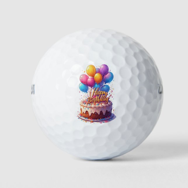 Balles De Golf Happy Birthday Balloons (Devant)
