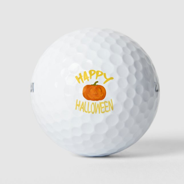 Balles De Golf Happy Halloween, Citrouille | Halloween (Devant)