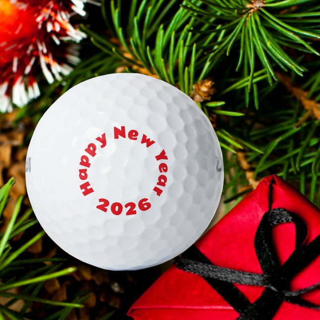 Balles De Golf Happy New Year 2026 Golf Balls (Happy new year gift for golfer)