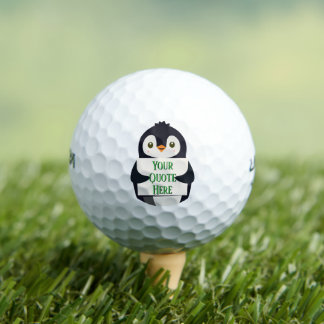 Balles De Golf Happy penguin holding a sign to personalize