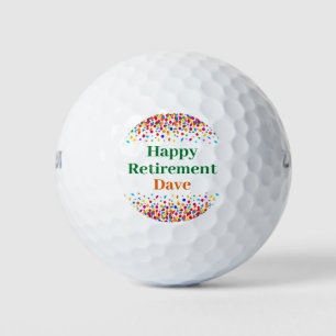 Balles De Golf Happy Retirement Colorful Confetti Ajouter un nom