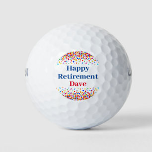 Balles De Golf Happy Retirement Colorful Confetti Ajouter un nom