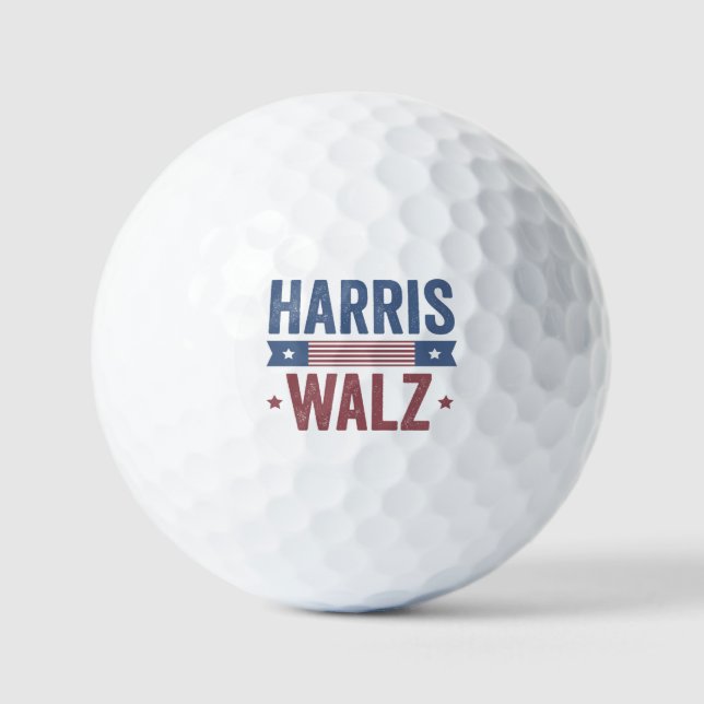 Balles De Golf Harris Walz 2024 Election Kamala Tim Waltz America (Recto)