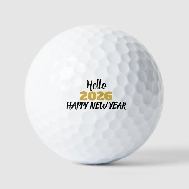 Balles De Golf Hello 2026 Happy New Year (Recto)