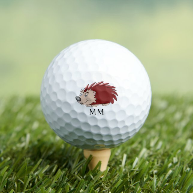 Balles De Golf Hérisson Design Monogrammé (T-shirt Insitu)