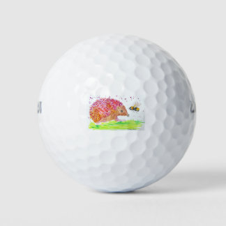 Balles De Golf Hérisson rose mignon et une abeille