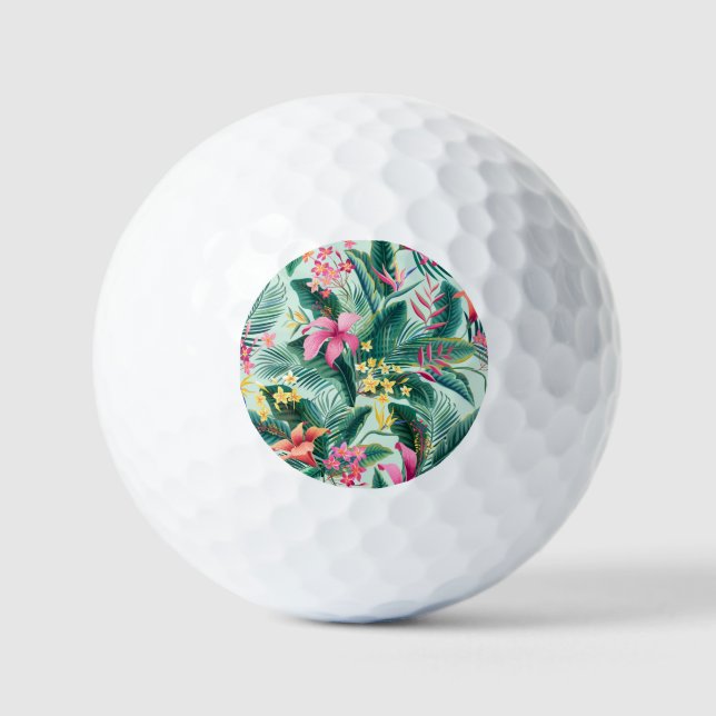 Balles De Golf Hibiscus tropicaux : Motif Floral sans joint (Recto)