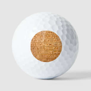 Balles De Golf Hiéroglyphe Ancien Égypte Langue Texte Gravé   