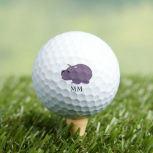 Balles De Golf Hippopotame Dessin Monogrammé