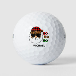 Balles De Golf Ho Ho Ho Plaid Cool Père Noël Noël personnalisé