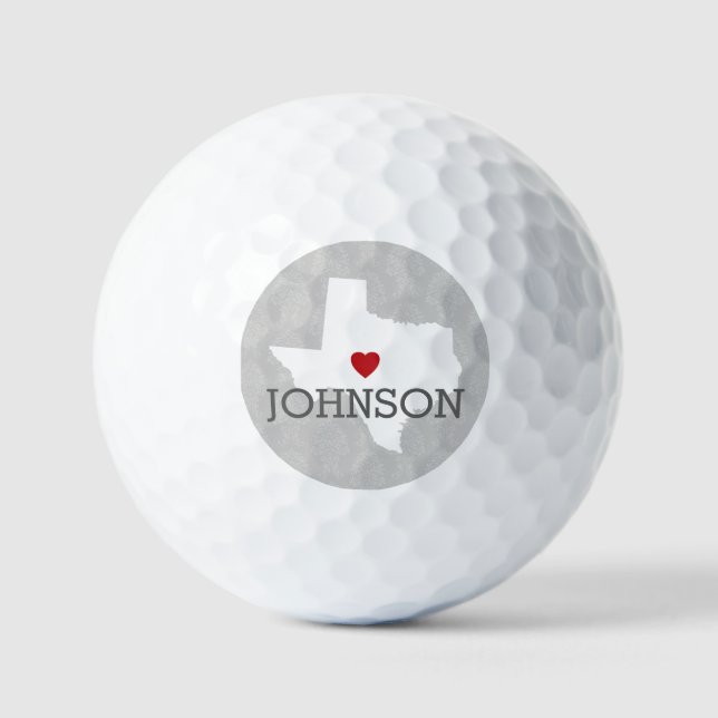 Balles De Golf Home State Map Art - Custom Name Texas (Recto)