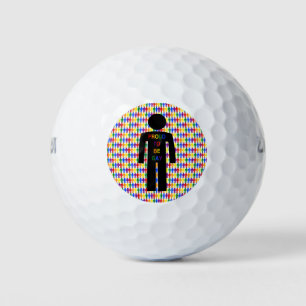 Balles De Golf Hommes gays LGBTQ Silhouette et arc-en-ciel