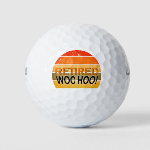 Balles De Golf Hoo Woo Retraité Avec Coucher De Soleil Vintage