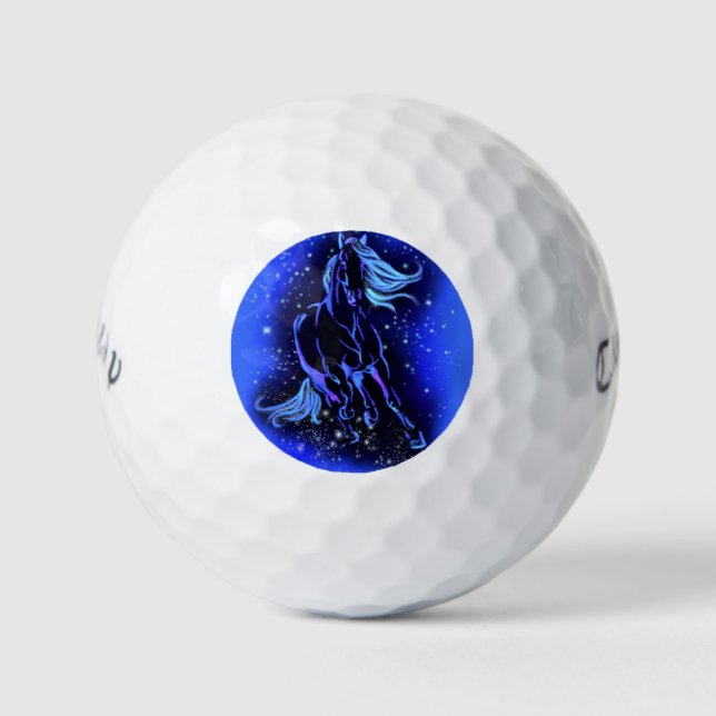 Balles De Golf Horse Golf Balls Courant À Blure Starry Nuit (Devant)