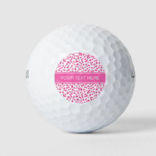 Balles De Golf Hot Rose 2 Étoiles Blanc BG, Hot rose Nom Monogram