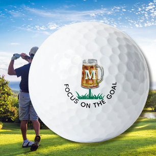 Balles De Golf Humour 19e Monogramme de la moût de bière Tee