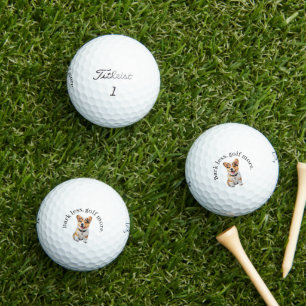 Balles De Golf Humour Adorable Corgi 'Aboyer moins, jouer plus au