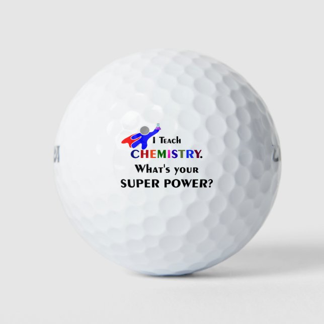 Balles De Golf Humour enseignant en chimie (Devant)