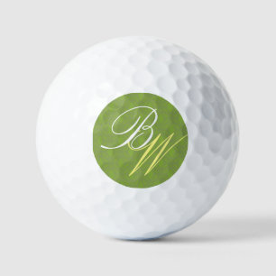 Balles De Golf Hunter Green ⛳ ✨ Initiales Art Déco