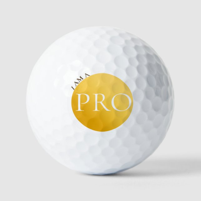Balles De Golf I AM A PRO | Custom Golden Golf Ball  (Recto)