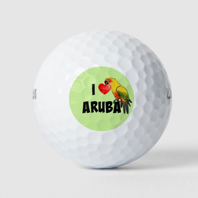 Balles De Golf I Love Aruba design de texte avec Parrot (Devant)