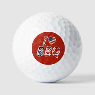 Balles De Golf I Love BBQ, American Patriotic