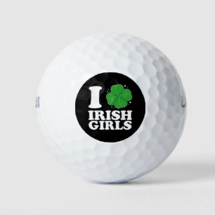 Balles De Golf I Love Irish Girls Shamrock Heart St Patrick's Day