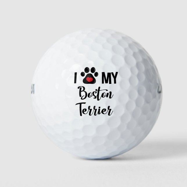 Balles De Golf I Love my Boston Terrier (Devant)