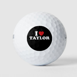 Balles De Golf I Love Taylor Nom I Heart Super