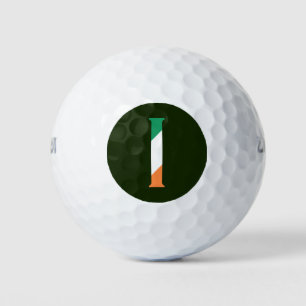 Balles De Golf I Monogramme superposé sur le drapeau irlandais wu