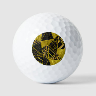Balles De Golf Illusion de texture du triangle noir or