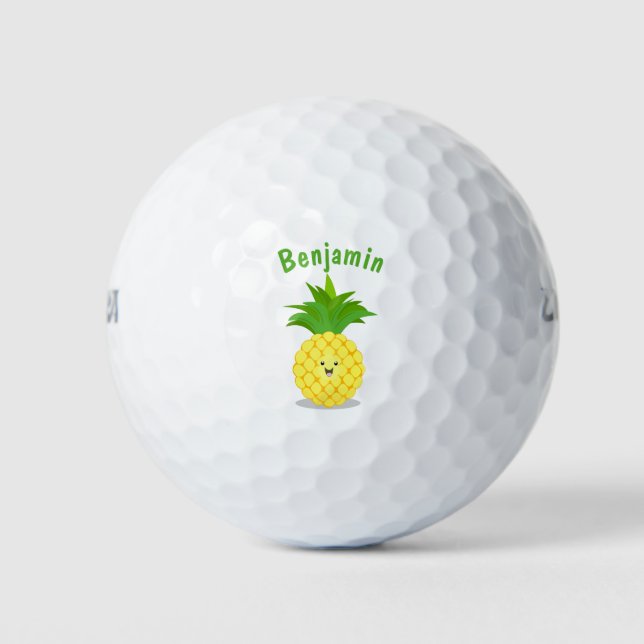 Balles De Golf Illustration d'ananas mignon (Devant)