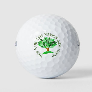 Balles De Golf Illustration d'arbre avec Motif Feuille vert.