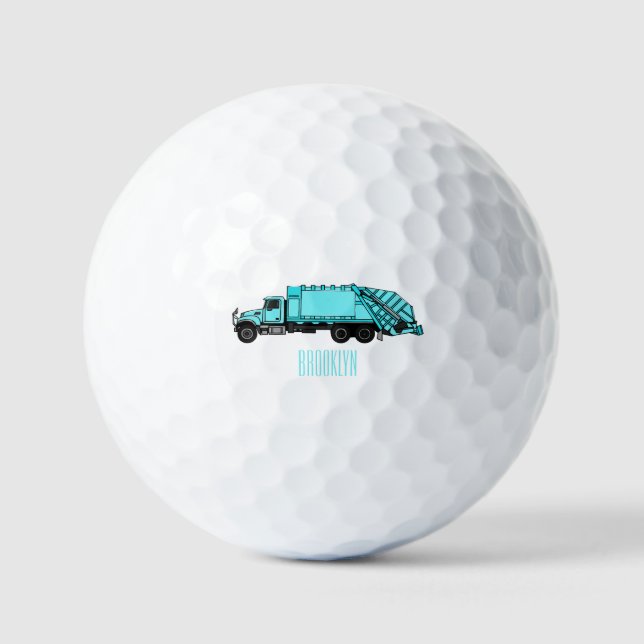 Balles De Golf Illustration de camion à ordures (Recto)