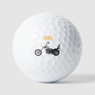 Balles De Golf Illustration de Chopper Motorcycle 1950