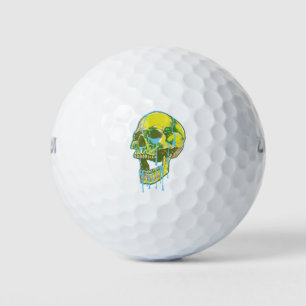 Balles De Golf Illustration de crâne qui dégouline de néon – Art 
