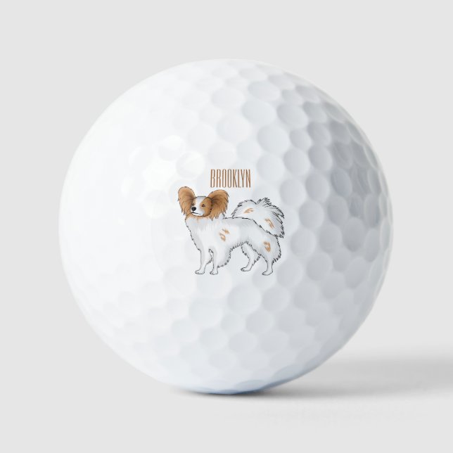 Balles De Golf Illustration de dessin pour chien de Papillon (Recto)